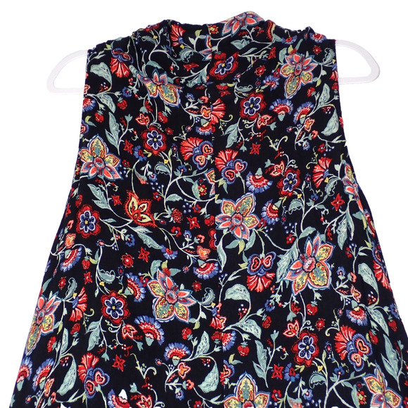 Cato 22/24W Open Front Waterfall Black Floral Tassels Plus Size Cardigan Vest - Picture 6 of 8